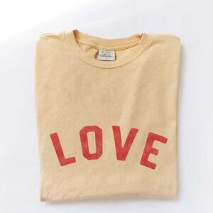 NEW - "LOVE" Mineral Washed Graphic Top - Oat Collective